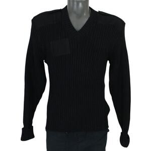 Vintage 80s Citadel Virgin Wool Commando British Military Ribbed Sweater 44